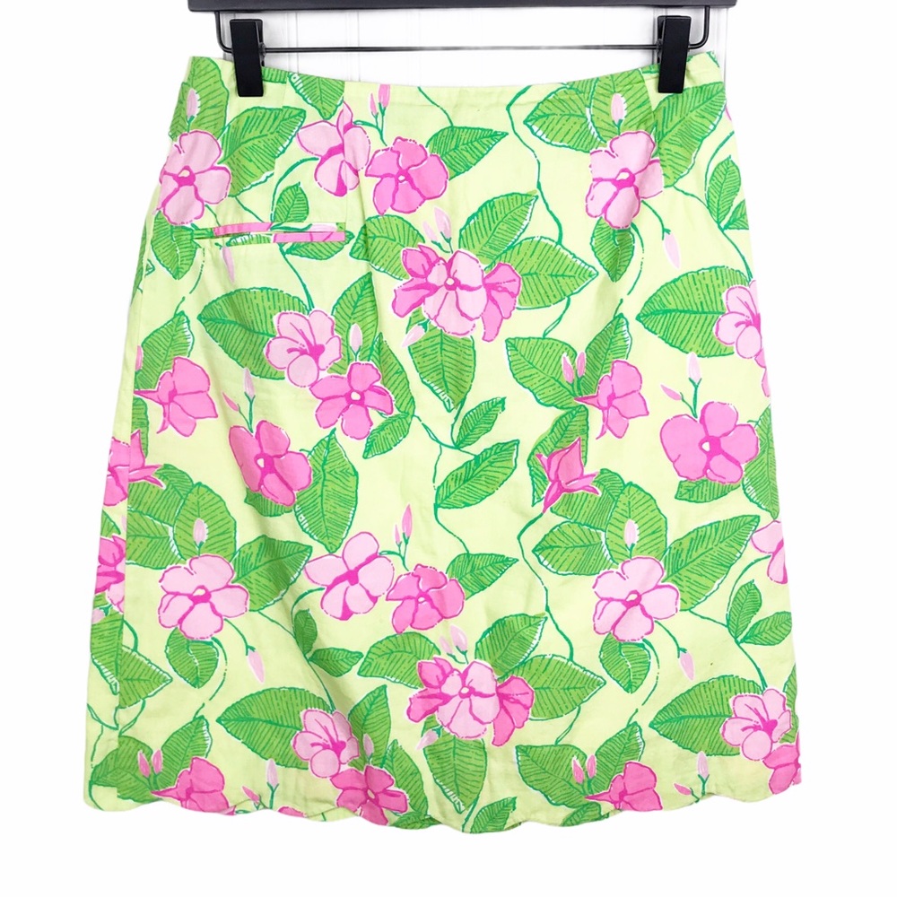 Lilly Pulitzer Vintage Floral Scallop Hem Skirt